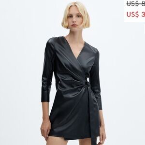 MANGO Leather effect minidress